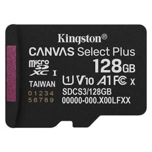 Cartão de Memória Kingston 128GB Micro SDXC CanvasSelect Plus + Adapt - SDCS3/128GB