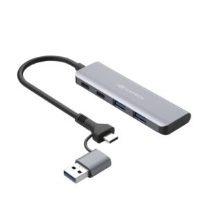 HUB USB-C 3.0 4 Portas C3Tech Prata - HU-C500GY
