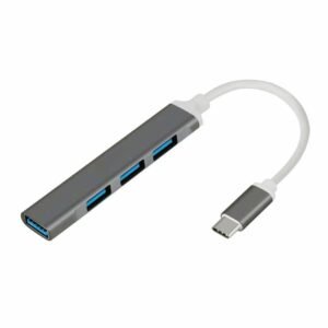 Hub Tipo C 4 Portas USB2.0 Preto C3Tech - HU-C200BK
