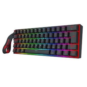 Teclado Mecânico Redragon Gamer FIZZ RGB, Switch Crystal, Preto - K617CTB-RGB